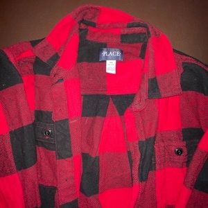 Boys red and black plaid flannel children’s place